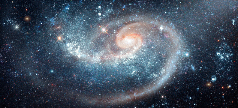 Space scene with stars in the galaxy. Panorama. Universe filled with stars, nebula and galaxy,. Elements of this image furnished by NASA.