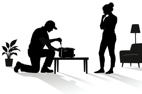 Home service technician carrying out a household repair