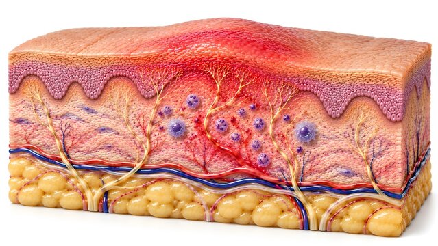 Peripheral Sensitization in Inflamed Human Skin, Sensory Nerve Endings and Inflammatory Response