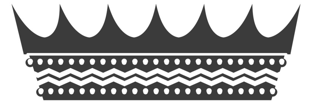 Classic crown black icon. Royal logo. Heraldry sign