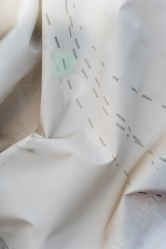 Abstract white textured wrinkled material background