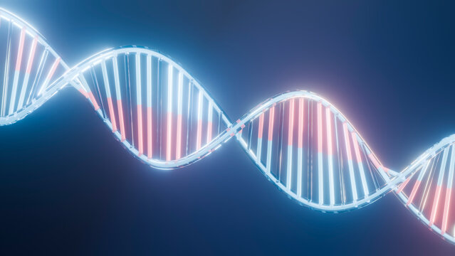Dna double helix molecular structure in scientific illustration