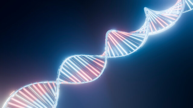 Digital illustration of dna double helix representing genetic