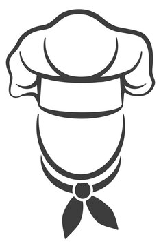 Chef logo. European kitchen restaurant black emblem
