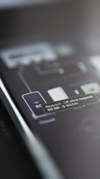 Request touch opens UE slice information beside handset