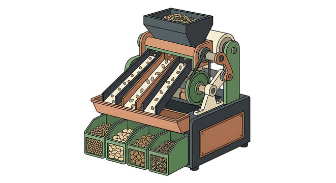 Industrial grain sorting machine for agricultural processing isolated
