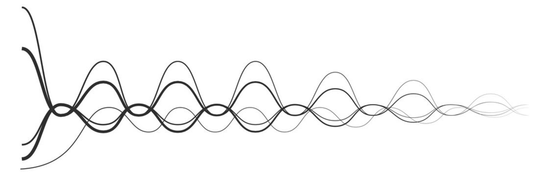 Echo wave. Sound modulation curve line icon