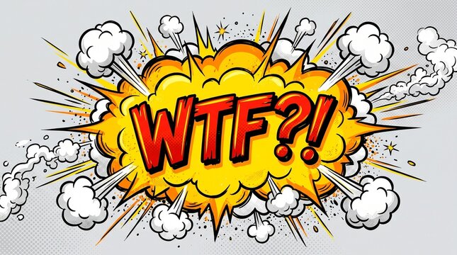 Comic Style WTF Speech Bubble with Explosion Effect