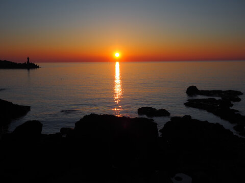 オホーツク海に沈む夕陽