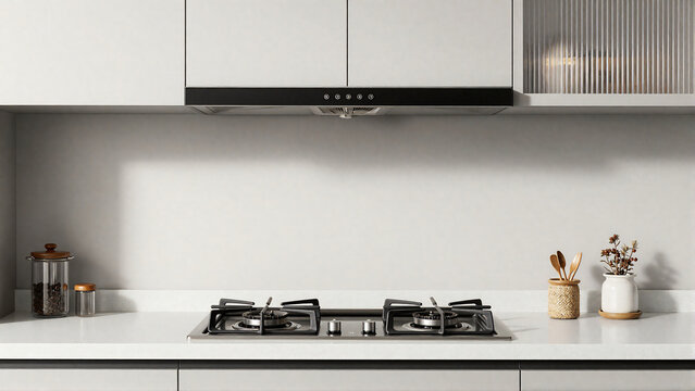 Modern Kitchen Interior With Gas Stove
