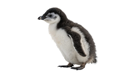 Cute little baby penguin walking happily, isolated on transparent background. © Samuel Sutton