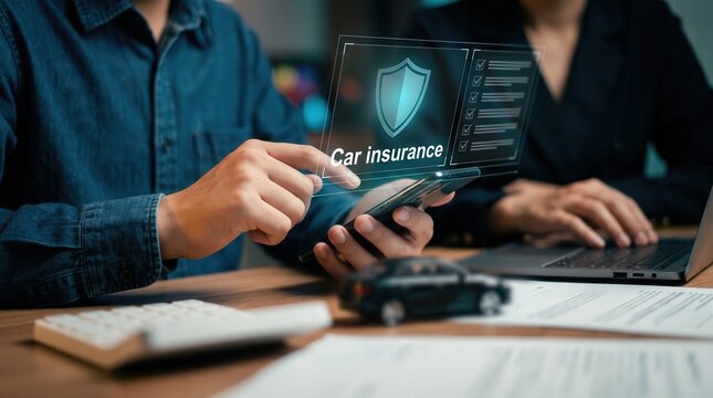 Insurance advisor compares car insurance quotes and coverage plans using digital tools for accurate premium calculation, vehicle protection, risk assessment, and smarter financial security decisions.