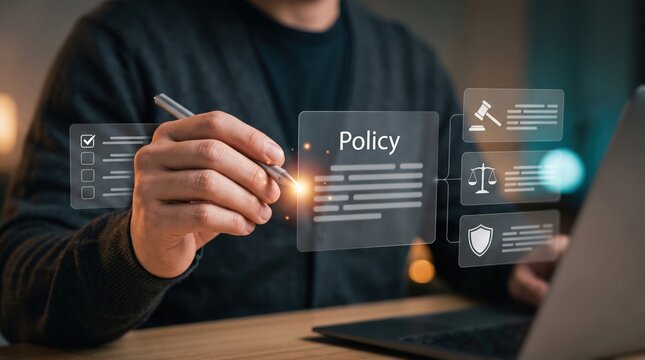 Corporate compliance officers overseeing regulatory compliance, risk assessment, policy management, audit controls, legal documentation, security standards, and business accountability.