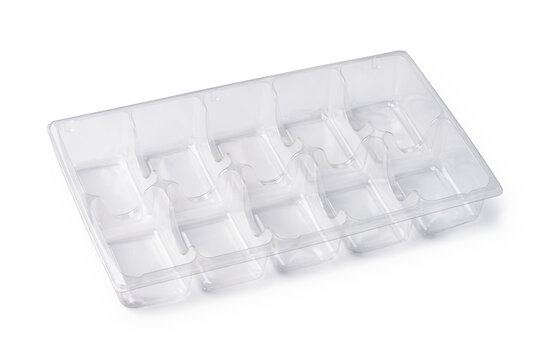 Empty clear plastic blister tray