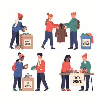 Charity Donation Drives Food Coat and Toy Collection