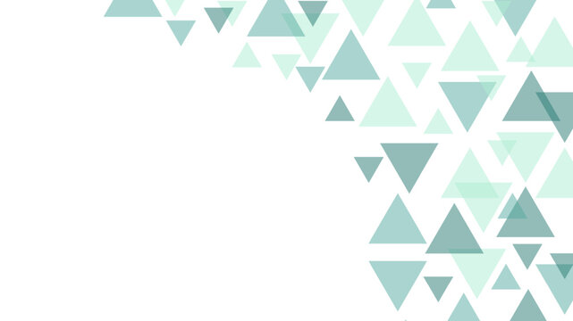 Abstract Geometric Triangle Background with Light Green Mint Colors, Modern Minimalist Vector Mosaic Pattern Template for Business Card, Banner, Presentation Cover Design