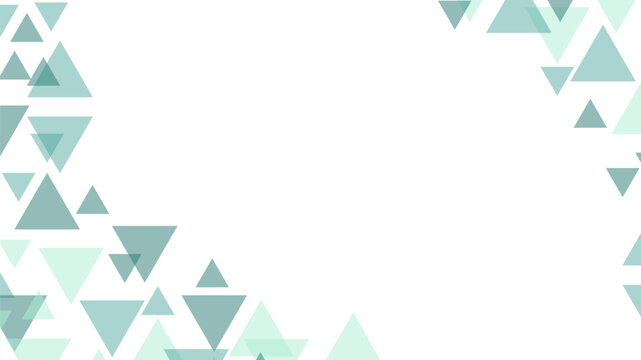 Abstract Geometric Triangle Background with Light Green Mint Colors, Modern Minimalist Vector Mosaic Pattern Template for Business Card, Banner, Presentation Cover Design