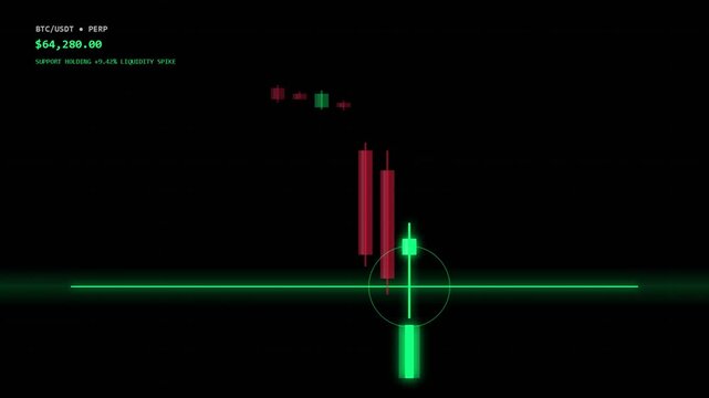 Bitcoin price chart with candlestick patterns