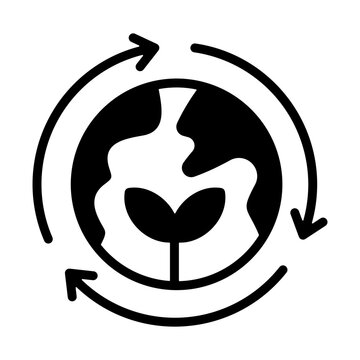 Sustainability Icon - Solid Black