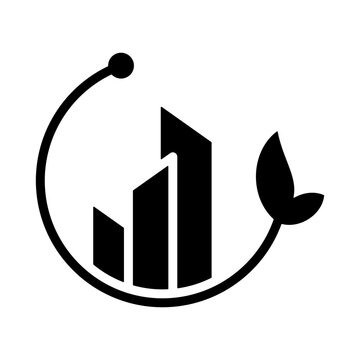 Green Business Icon - Solid Black