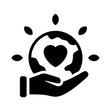 Corporate Social Responsibility Icon - Solid Black