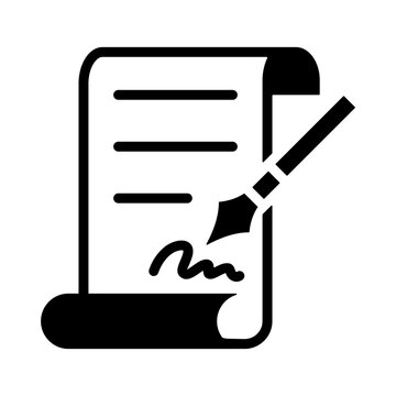 Contracts Icon - Solid Black