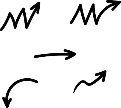 Set of Hand Drawn Arrow Icons and Doodle Direction Pointers