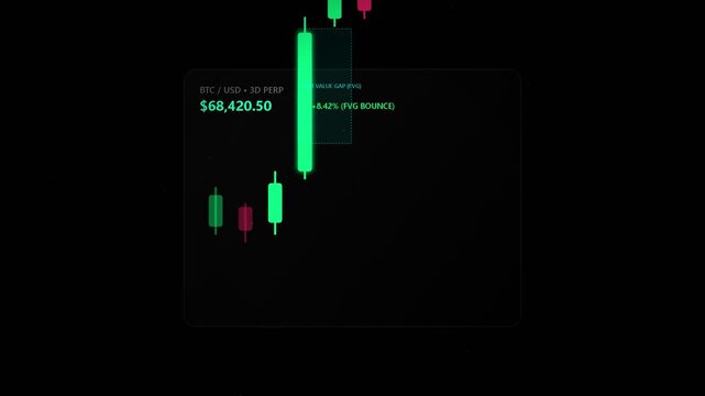 Bitcoin price chart with fair value gap analysis
