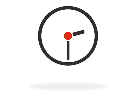 14:30 Uhr oder 2:30 Uhr - Icon schwarz rot zeigt Termin oder Uhrzeit