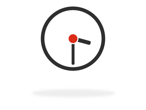 15:30 Uhr oder 3:30 Uhr - Icon schwarz rot zeigt Termin oder Uhrzeit
