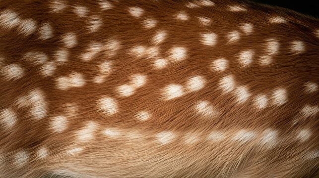 Close-up view of a deer&rsquo;s fur with white spots in a natural setting during daylight