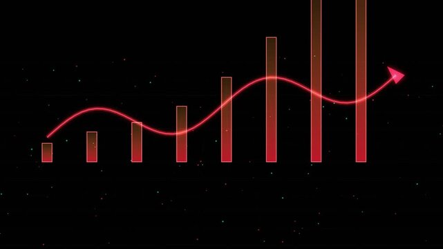 Abstract Neon Financial Growth Tech Grid Seamless Loop wit