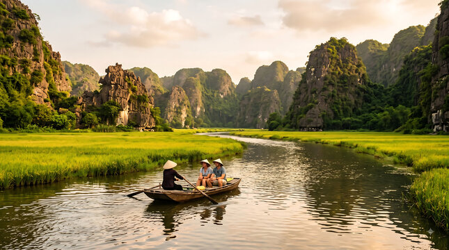 Tam Coc Rice Paddies, Ninh Binh Vietnam