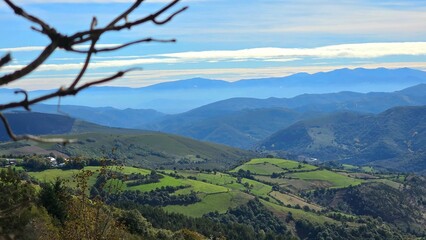 Fototapeta premium Galician rural landscape, Central Massif in Galicia, Spain