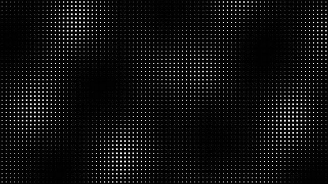 Abstract monochrome halftone dot grid motion background