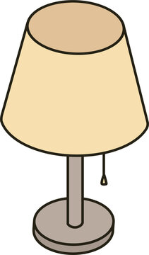 Isometric Table Lamp Desk Light Vector Illustration