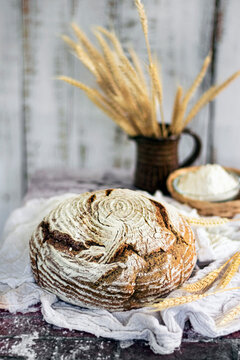 Still life with sourdough bread
