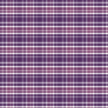 Seamless dark purple and white plaid pattern background texture