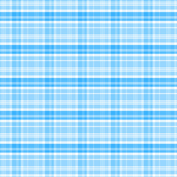 Fresh spring-summer sky blue tartan check repeating textile design