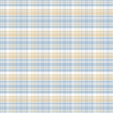 Pastel blue and cream checkered plaid tartan seamless pattern textile background