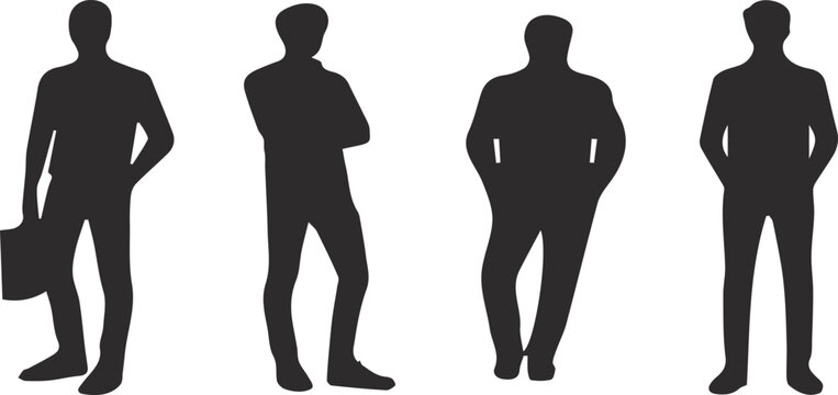 Silhouette Man Set for Business Presentation Infographics