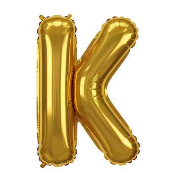Golden shiny letter k foil balloon decoration