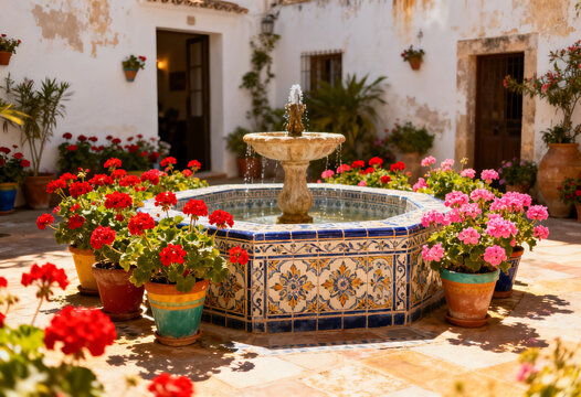 sunlit courtyard
