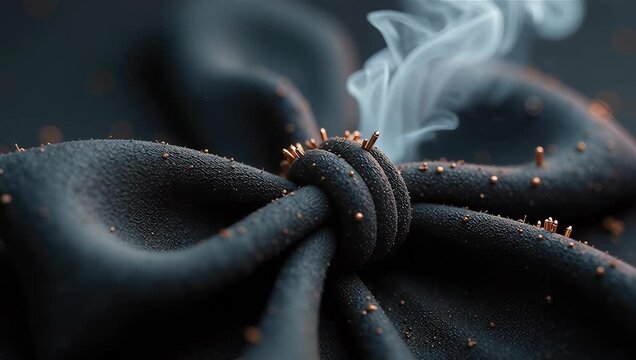 Smoke Rising from a Darkly Decorated Bow with Accent Details