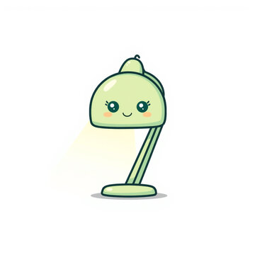 Adorable Study Desk Light Cartoon Mascot for Workspace Decor, Stickers, and Clipart