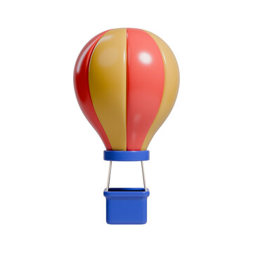 3D Cartoon Render of a Hot Air Balloon Isolated