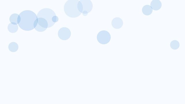 Animated festive blue light bokeh cool drift in a minimal flat vector style, deep blue on a light background. Smooth 4K seamless loop with calm motion and plenty of empty space for text. Widescreen 16