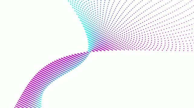 Abstract gradient dot pattern flowing across a clean white background