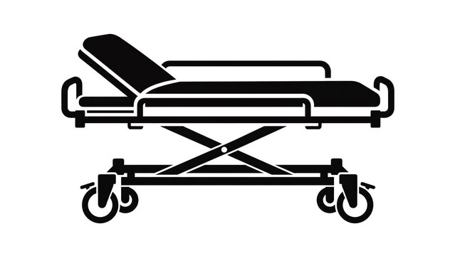 Black and white vector stretcher icon