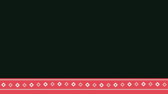 Animated festive nordic pattern edge wave shifting in a minimal flat vector style, green and emerald on a dark background. Smooth 4K seamless loop with calm motion and plenty of empty space for text. 